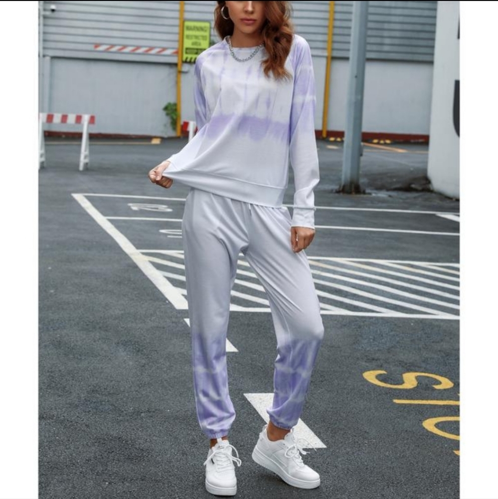Round Neck Long Sleeves Two-Piece Pants Set
